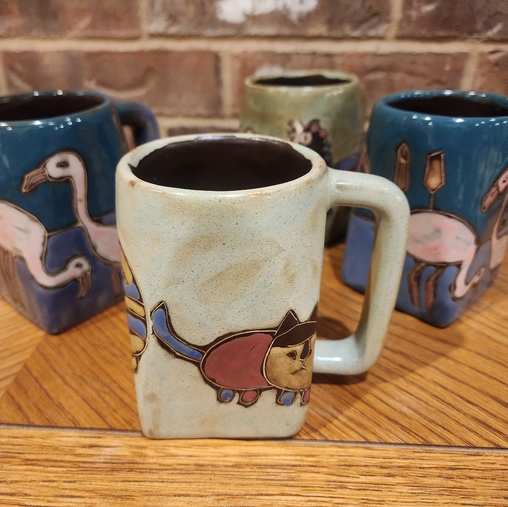 Handcrafted Mara Stoneware Square Bottom Coffee Mugs